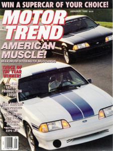 MOTOR TREND 1992 JAN - MUSTANGS, 300ZX-T, LOTUS - 2 COVERS*